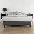 Zinus Curtis Double Bed Base Ensemble Bed Frame - Charcoal Grey Fabric Mattress Base Foundation