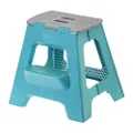 Vigar Compact 2 Step Foldable Stool, 40 cm Size, Turquoise