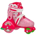 Roller Derby Fun Roll Adjustable Roller Skates for Beginners, Boys & Girls, Strawberry, Small (7-11)