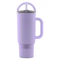 Ello Port 40oz Tumbler with Carry Loop & Integrated Handle, Vacuum Insulated Stainless Steel Reusable Water Bottle, Travel Mug with Leak Proof Lid & Straw, Perfect for Iced Coffee & Tea, Lilac