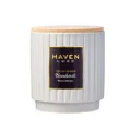 Haven 'Boardwalk' Pear & Freesia Scented Candle in Ceramic Jar - Clean-Burning Soy Wax Blend Candle with Natural Cotton Wick - Decorative Candles for Home Decor - Home Fragrance Soy Candle