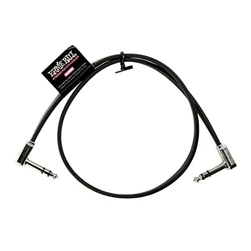Ernie Ball 24" Single Flat Ribbon Stereo Patch Cable - Black