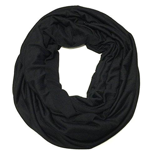 Wrapables Soft Jersey Knit Infinity Scarf, Black, One Size