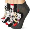 Betty Boop Women's 5 Pack No Show, Black Red Multi, Fits Sock Size 9-11 Fits Shoe Size 4-10.5