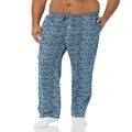 Amazon Essentials Men's Knit Pajama Pant, Aqua Blue Navy Palm Leaf, XX-Small