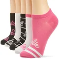 Barbie Womens 5 Pack No Show Socks, White Assorted, 9-11