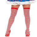Leg Avenue Women's Nylon Striped Stockings, White/red, One Size