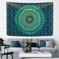 Lyacmy Bohemian Mandala Tapestry Hippie Tapestries Psychedelic Peacock Boho Tapestry Wall Hanging for Bedroom（Blue, 51.2 x 59.1 inches）