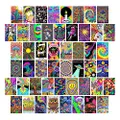 Woonkit Indie Hippie Trippy Posters, Indie Room Decor, Teen Bedroom Dorm Aesthetic Poster, Photo Wall Collage Kit Pictures, Psychedelic Posters, 50PCS 4X6 INCH