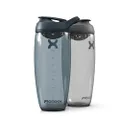 Promixx PURSUIT Protein Shaker Bottle - Premium Sports Blender Bottles for Protein Mixes & Supplement Shakes - Easy Clean, Durable Protein Shaker Cup, Graphite Grey + Midnight Blue