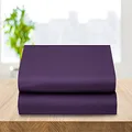 Elegant Comfort 2-Pack Luxury Flat Sheet Premium Hotel Quality Wrinkle and Fade Resistant 1500 Thread Count Egyptian Quality 2-Piece Bed Top Sheet, King/California King, Eggplant-Purple