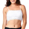 PURE STYLE Girlfriends Women's Camiflage Breathable Stretch Lace Half Cami, White, X-Large