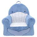 Soft Landing Sweet Seats, Premium and Comfy Toddler Lounge Chair with Carrying Handle & Side Pockets – Whale, Blue