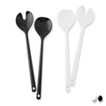 Home Melamine Cutlery Set, 9 cm x 29 cm x 2 cm Size, White/Black