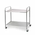 Soga 2 Tier Stainless Steel Kitchen Dining Food Cart, Small, Silver
