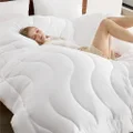 Bedsure Soft Comforter Queen Size Duvet Insert - All Season White Quilted Down Alternative Bedding Comforter with Corner Tabs, 88x88 inches