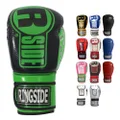 Ringside Apex Flash Sparring Gloves, IMF-Tech Boxing Gloves with Secure Wrist Support, Synthetic Boxing Gloves for Men and Women, Black and Green, 14 Oz
