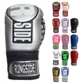 Ringside Apex Bag Gloves, IMF-Tech Boxing Gloves with Secure Wrist Support, Synthetic Boxing Gloves for Men and Women, Silver/Black, S/M