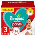 Pampers Baby-Dry Nappy Pants, Size 3, 96 Count