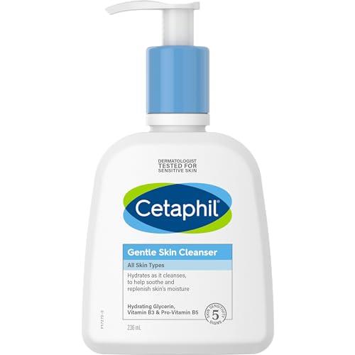 Cetaphil Gentle Cleanser 236 ml, For All Skin Types. Dermatologist Tested for Sensitive Skin. Fragrance Free, Oil Free, Paraben Free, Hypoallergenic. Formulated with Niacinamide (Vitamin B3), Panthenol (Pro-Vitamin B5) and Glycerin.