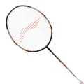 Li-Ning Windstorm 72 S Carbon Fibre Unstrung Badminton Racket with Full Racket Cover (Black/White/Orange) | for Intermediate Players | 72 Grams | Maximum String Tension - 30lbs