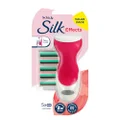 Schick - Silk Effects Razor Kit | 5 Cartridge Razor Refills | Value Pack | Worry Free Shaving | Vitamin E & Aloe | Contoured Rubber Handle | Smooth, Comfortable Shave | First Time Shavers