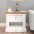 Merryluk Bedside Table with Drawers, Wooden Side Table Nightstand Home Storage Furniture White
