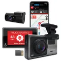 Cobra Smart Dash Cam + Rear Cam (SC 400D) – UHD 4K Resolution, Alexa Built-In, 3-Camera Capable, Live Police Alerts, Emergency Mayday, Drive Smarter App, 3" Touchscreen, Wi-Fi & GPS, 32GB SD Card Incl