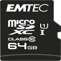 Emtec Gold+ Class 10 UHS-I 64GB MicroSDXC Memory Card, Gold