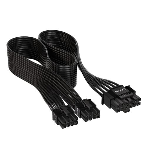 CORSAIR 12+4pin PCIe Gen 5 Type-4 600W 12VHPWR Cable, Flat Ribbon, Black CP-8920284