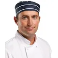 Whites Chefs Clothing Unisex Butchers Stripe Polycotton Skull Cap, Blue & White, One Size