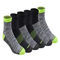 Dickies Men's Dri-tech Moisture Control Quarter Socks (6, 12, 18 Pairs), Black (6 Pairs), 5-9