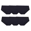 Fruit of the Loom Women's Eversoft Cotton Brief Underwear, Tag Free & Breathable, Available in Plus Size, Brief - Cotton - 6 Pack - Black, 8