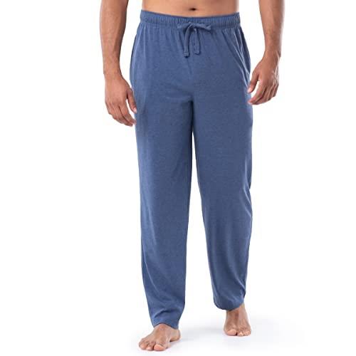 Fruit of the Loom Men's Extended Sizes Jersey Knit Sleep Pant (1 & 2 Packs), Navy Heather, Large