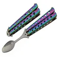 9” Rainbow-Finished Butterfly-Open Styled Travel/Camping Spoon