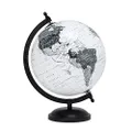 Abbott Collection World Globe with Stand - 8 Inch Spinning Small Decorative Globe - Home, Bookshelf, and Desk Decor (Black/Grey)