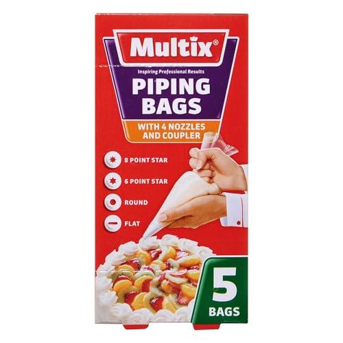 Multix Baking Piping Bags with Nozzles and Coupler (Pack of 5)