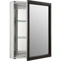 KOHLER K-2967-BR1 20 inch x 26 inch Aluminum Bathroom Medicine Cabinet with Oil-Rubbed Bronze Framed Mirror Door; Recess or Surface Mount