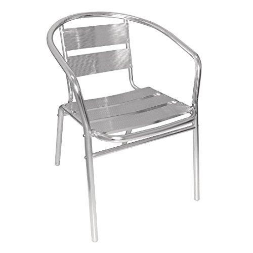 Bolero U419 Aluminium Side Chair, 450mm Seat Height, Silver (Pack of 4)