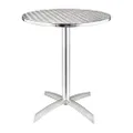 Bolero Pedestal Stainless Steel Flip Top Round Bistro Table, 60 cm Size