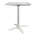 Bolero Pedestal Stainless Steel Flip Top Square Bistro Table, 60 cm Size