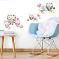 RoomMates Prisma Owls and Butterflies Peel and Stick Wall Decal, Multicolour