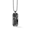 Bulova Jewelry Men's Precisionist Round Box Link Chain Necklace with Dog Tag Pendant Style, One size, Non-Precious Metal