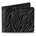 Buckle-Down Bi-Fold Wallet, Zebra 2 Black/Grey