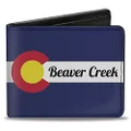 Buckle-Down Bi-Fold Wallet, Colorado Beaver Creek Flag Blue/White/Red/Yellow