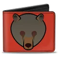 Buckle-Down Bi-Fold Wallet, Bear Repeat Orange/Brown