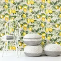 RoomMates RMK11681WP Lemon Zest Yellow and Beige Peel and Stick Wallpaper