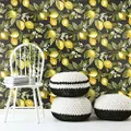 RoomMates RMK11658WP Lemon Zest Yellow and Black Peel and Stick Wallpaper