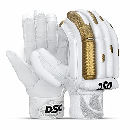 DSC Condor Surge Leather Right Handed Cricket Batting Gloves for Youth, Golden