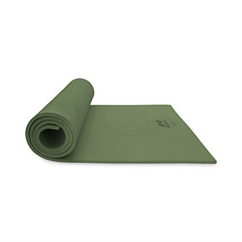 Nivia Ethylene Vinyl Acetate Anti-Skid Yoga Mat | Color: Military Green | Size: 10mm | 1454MG | Comfortable and Firm Cushioning | Eco friendly | Use for Yoga & Exercise
